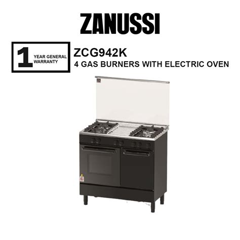 zanussi gas cooker zcg942k blk
